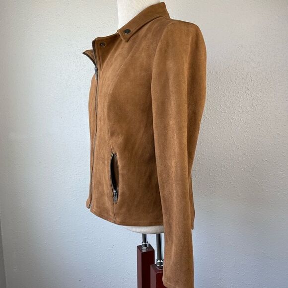 Style & Co Full Zip Brown Velour Style Jacket Size M EUC - Picture 3 of 9